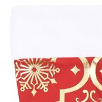 vidaXL Jupe de sapin de Noël de luxe avec chaussette Rouge 122 cm Tissu