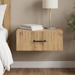 vidaXL Cabinet de chevet mural Chêne artisanal 49 x 34 5 x 20 cm