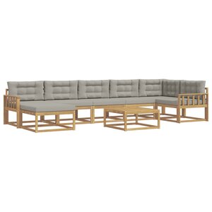 vidaXL Ensemble de canapés d'extérieur 8 pc Blanc et gris clair