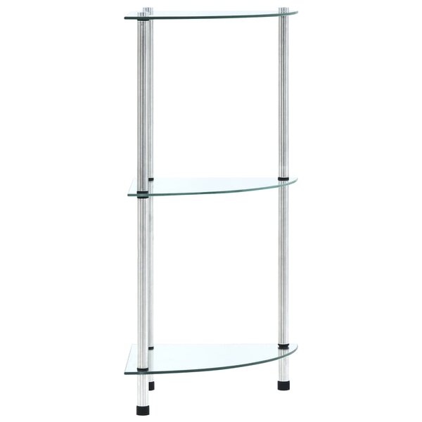 vidaXL Étagère 3 niveaux Transparent 30x30x67 cm Verre trempé