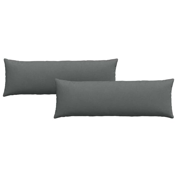 vidaXL Coussins de canapé 2 Pièces Gris foncé 120 x 40 cm tissu