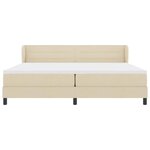 vidaXL Lit à ressorts avec matelas Crème 200 x 200 cm tissu