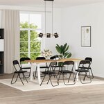 vidaXL Chaise pliante 8 pc Velours Noir 48 x 44 x 78 cm