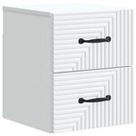 vidaXL Cabinet de chevet mural 2 pc Blanc 34 5 x 33 x 40 cm