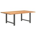 vidaXL Table à manger marron clair bois de chêne massif rectangulaire