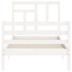 vidaXL Cadre de lit sans matelas blanc bois massif