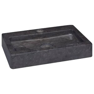 vidaXL Lavabo mural noir 38x24x6 5 cm marbre