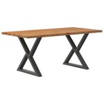 vidaXL Table à manger marron clair bois de chêne massif rectangulaire