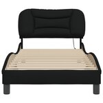 vidaXL Cadre de lit avec lumières LED noir 80x200 cm tissu