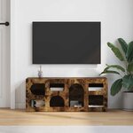 vidaXL Meuble TV Chêne fumé 100 x 35 x 40 cm Bois d'ingénierie