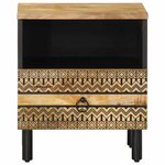 vidaXL Tables de chevet 2Pièces noir 40x33x46cm bois manguier massif brut
