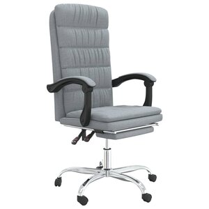 vidaXL Fauteuil inclinable de bureau Gris clair Tissu