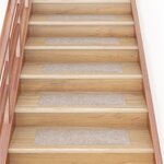 Vidaxl tapis d'escalier autocollants rectangulaire 15pièces 76x20cm crème