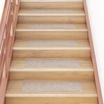 vidaXL Tapis d'escalier autocollants Rectangulaire 15Pièces 76x20cm Crème