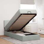 vidaXL Cadre de lit ottoman et matelas gris clair 90x200 cm velours