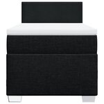 vidaXL Sommier à lattes de lit avec matelas Noir 90x200 cm Tissu