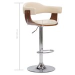 vidaXL Tabourets de bar lot de 2 crème bois courbé et similicuir