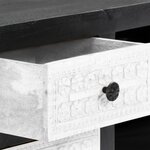 vidaXL Meuble TV sculpté à la main Gris et blanc 120x30x40 cm Manguier