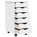 vidaXL Armoire roulante avec tiroirs MOSS blanc bois de pin solide