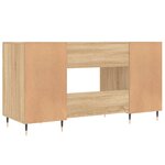 Bureau table poste de travail meuble d'ordinateur informatique étude chêne sonoma 140 x 50 x 75 cm bois d'ingénierie brun 02_0023647