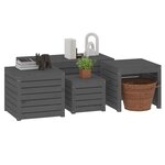 vidaXL Ensemble de boîtes de jardin 4 Pièces gris bois de pin massif