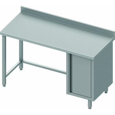 Table de travail inox avec porte a droite - profondeur 800 - stalgast -  - inox1200x800 x800x900mm