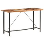 vidaXL Ensemble de bar 7 Pièces Bois de récupération et cuir véritable