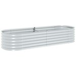 vidaXL Lit surélevé de jardin 240x80x44 cm Acier galvanisé Argenté