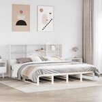 vidaXL Lit bibliothèque sans matelas blanc 180x200 cm bois massif