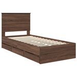 vidaXL Cadre de lit avec tiroir Chêne brun 90 x 200 cm Bois Ingénierie