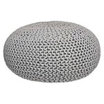 LABEL51 Pouf tricoté Coton L Gris clair