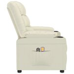 vidaXL Fauteuil de massage électrique Crème Similicuir