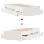 vidaXL Cadre de lit sans matelas avec tiroirs 75x190 cm bois de pin