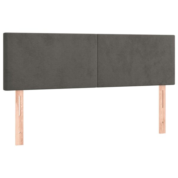 vidaXL Têtes de lit 2 Pièces Gris foncé 72x5x78/88 cm Velours