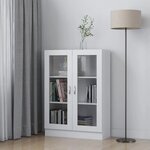 vidaXL Armoire à vitrine Blanc 82 5x30 5x115 cm Bois d'ingénierie