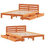 vidaXL Cadre de lit sans matelas cire marron 150x200cm bois pin massif