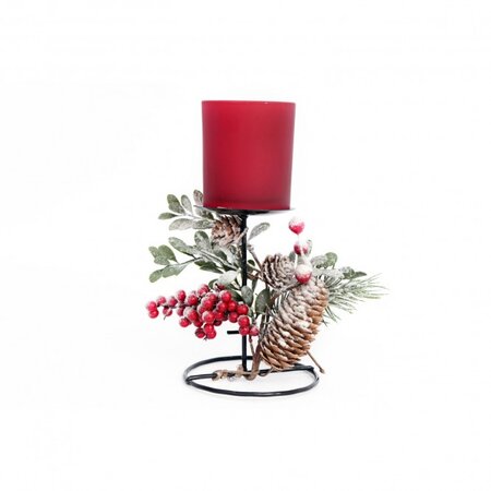 Heart Of The Home Bougeoir Traditionnel de Noël Forest Natural - Bougie - Rouge (lot de 6)