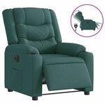 vidaXL Fauteuil inclinable électrique Vert foncé Tissu