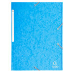 Chemise 3 rabats + elastique A4 cap 35 mm carte Turquoise EXACOMPTA
