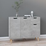 vidaXL Buffet gris béton 90x30x72 cm bois d'ingénierie