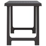 vidaXL Table de camping anthracite 79x56x64 cm PP aspect de bois