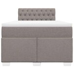 vidaXL Sommier à lattes de lit avec matelas taupe 120x190 cm tissu