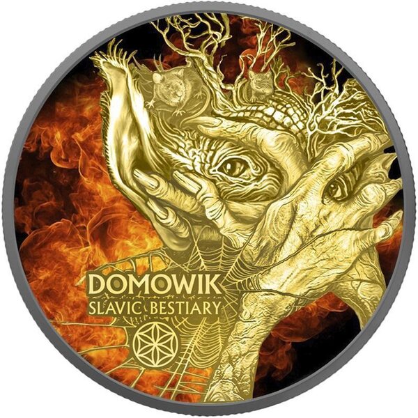 Monnaie BURNING DOMOWIK Slavic Bestiary 2 Oz Argent 1000 Francs Cameroon 2026