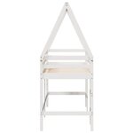 vidaXL Lit superposé et échelle et toit blanc 90x200cm bois pin massif