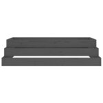 vidaXL Jardinière Gris 110x110x27 cm Bois massif de pin