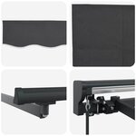 vidaXL Auvent Rétractable Anthracite 300x250 cm tissu