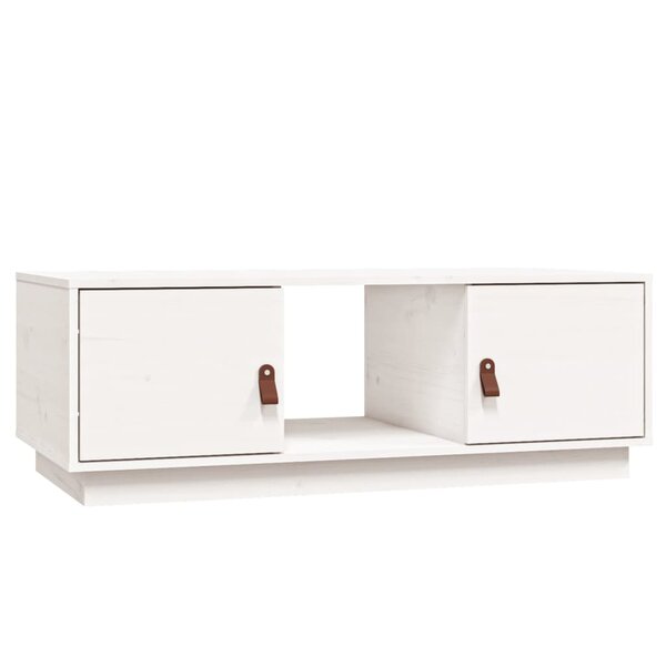 vidaXL Table basse Blanc 100x50x35 cm Bois massif de pin