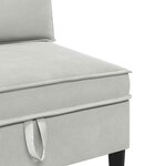 vidaXL Canapé central avec rangement Gris clair Velours