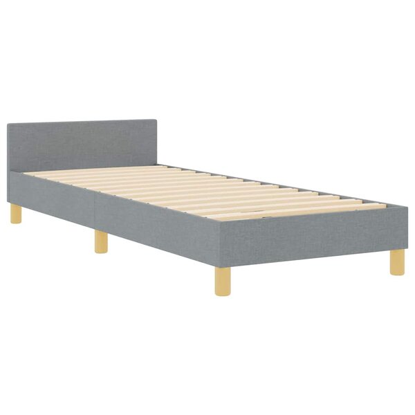 vidaXL Cadre de lit avec tête de lit Gris clair 80 x 200 cm tissu