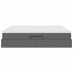 vidaXL Lit avec rangement et matelas Gris foncé 200 x 200 cm Polyester